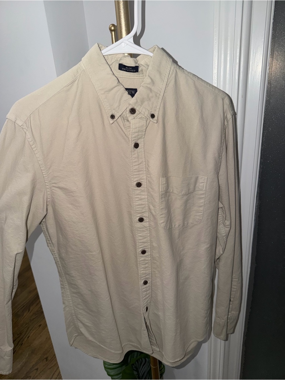 J. Crew Men’s Light Cream Button-Down Shirt
